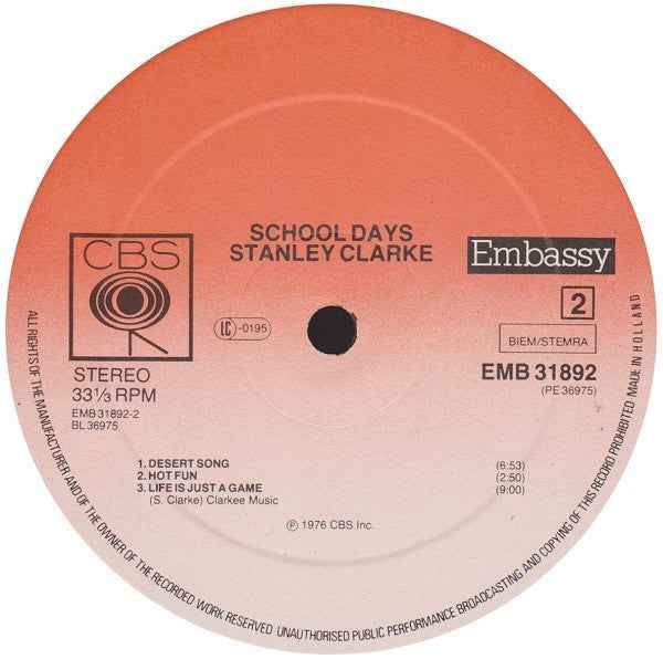 Stanley Clarke - School Days (LP) (Near Mint (NM or M-))