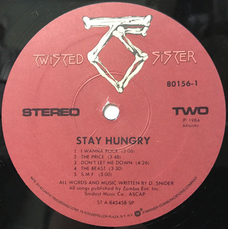 Twisted Sister : Stay Hungry (LP, Album, SP )