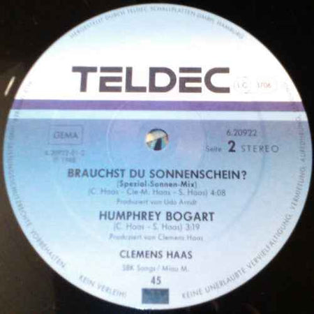 Clemens Haas - Brauchst Du Sonnenschein? (12") (Near Mint (NM or M-))