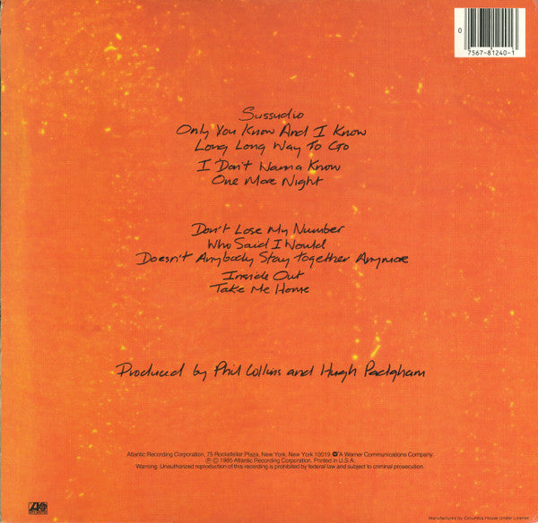 Phil Collins : No Jacket Required (LP, Album, Club, Car)