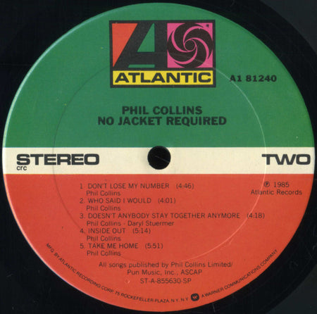 Phil Collins : No Jacket Required (LP, Album, Club, Car)