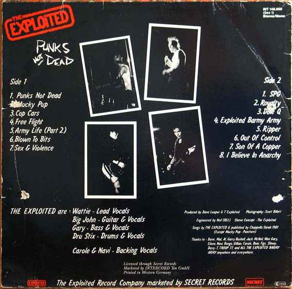 The Exploited - Punks Not Dead (LP) (Very Good Plus (VG+))