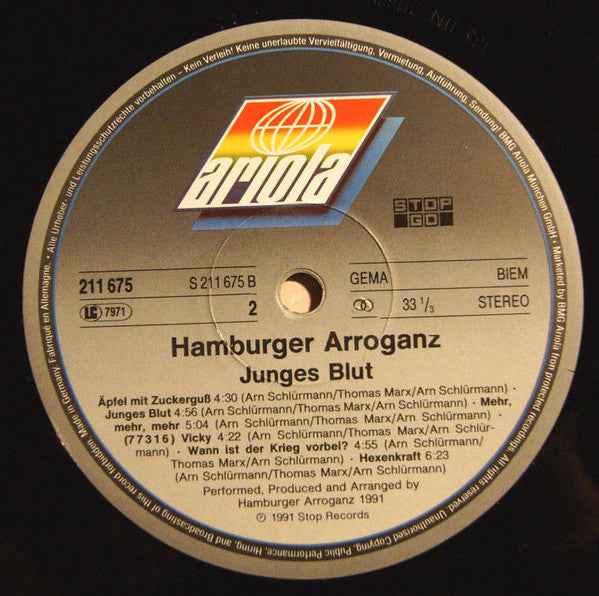 Hamburger Arroganz - Junges Blut (LP) (Near Mint (NM or M-))