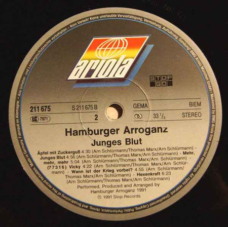 Hamburger Arroganz - Junges Blut (LP) (Near Mint (NM or M-))