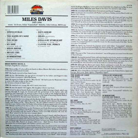 Miles Davis - Miles Davis 1957-1958 Meets Gil Evans, Julian "Cannonball" Adderley, John Coltrane, Bill Evans (LP) (Near Mint (NM or M-))