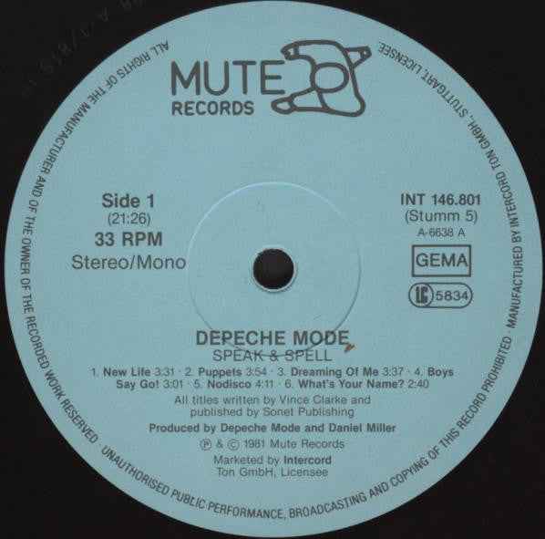 Depeche Mode - Speak & Spell (LP) (Near Mint (NM or M-))