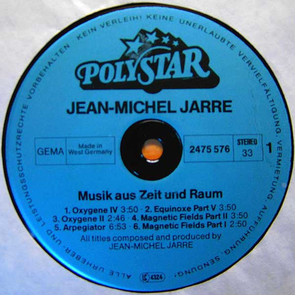 Jean-Michel Jarre : Musik Aus Zeit Und Raum (LP, Comp)
