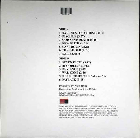 Slayer - God Hates Us All (LP) (Very Good Plus (VG+))