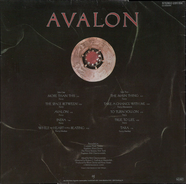 Roxy Music : Avalon (LP, Album, Eng)