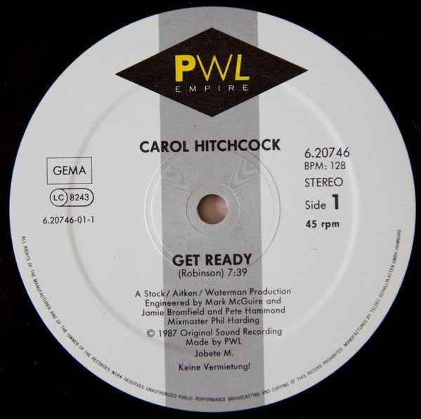 Carol Hitchcock - Get Ready (Extended Remix) (12") (Near Mint (NM or M-))