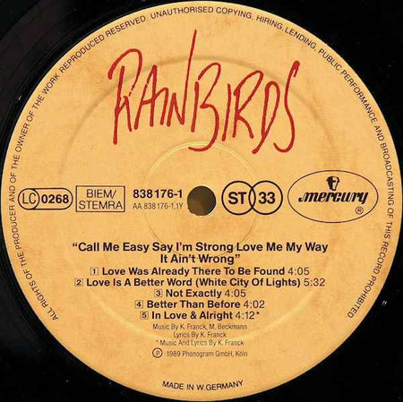 Rainbirds - Call Me Easy Say I'm Strong Love Me My Way It Ain't Wrong (LP) (Near Mint (NM or M-))