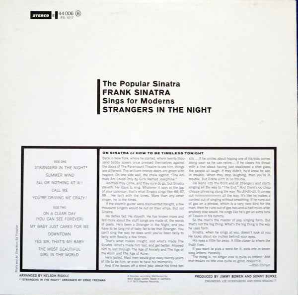 Frank Sinatra - Strangers In The Night (LP) (Very Good Plus (VG+))