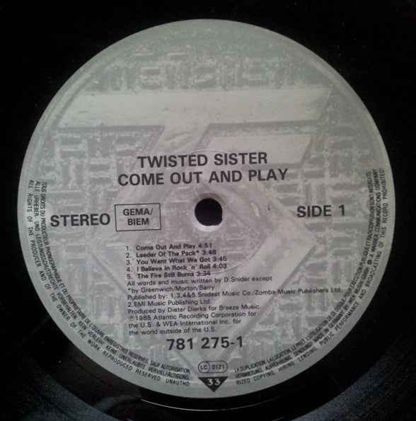 Twisted Sister - Come Out And Play (LP) (Near Mint (NM or M-))