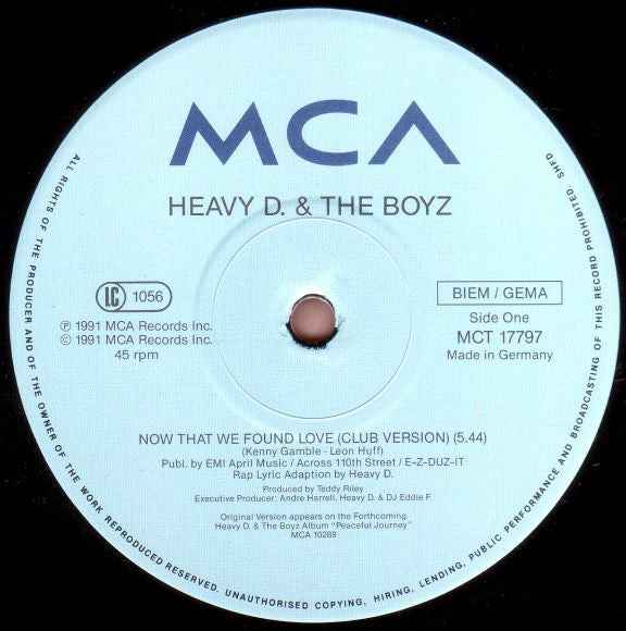Heavy D. & The Boyz - Now That We Found Love (12") (Near Mint (NM or M-))