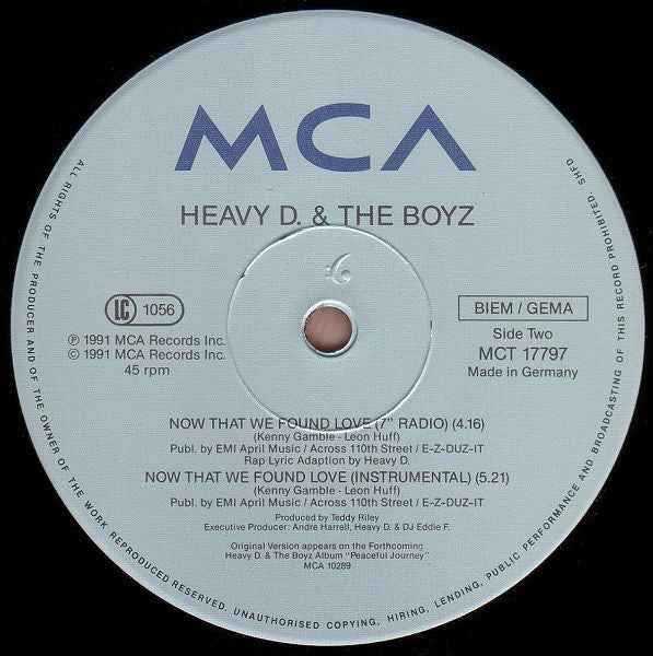 Heavy D. & The Boyz - Now That We Found Love (12") (Near Mint (NM or M-))