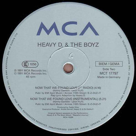 Heavy D. & The Boyz - Now That We Found Love (12") (Near Mint (NM or M-))