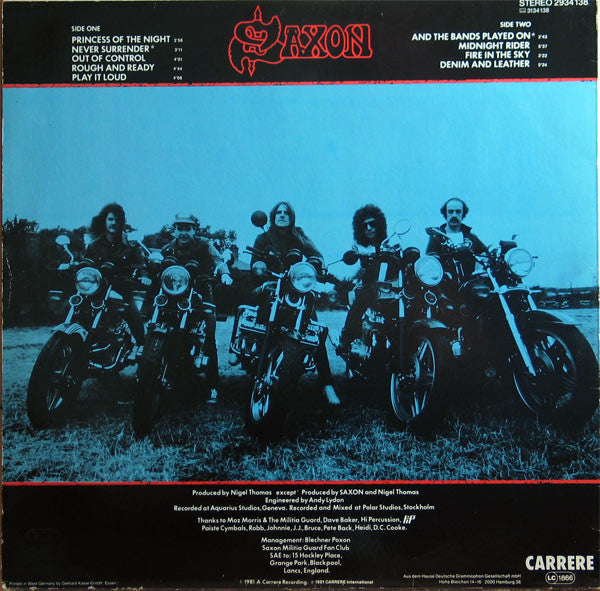 Saxon : Denim And Leather (LP, Album)