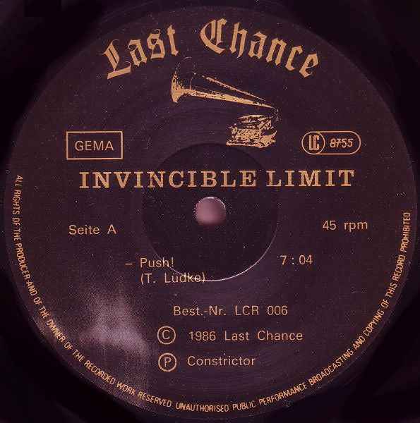 The Invincible Limit - Push! (12") (Near Mint (NM or M-))