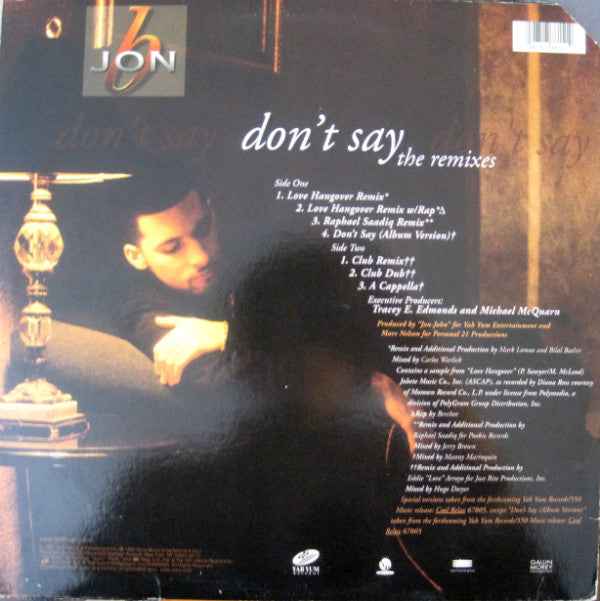Jon B - Don't Say (The Remixes) (12") (Very Good Plus (VG+))