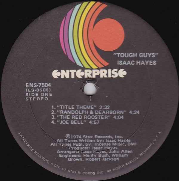 Isaac Hayes - Tough Guys (Music From The Soundtrack Of The Paramount Release 'Three Tough Guys') (LP) (Very Good Plus (VG+))