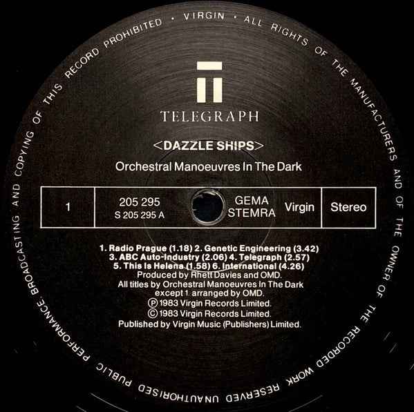 Orchestral Manoeuvres In The Dark - Dazzle Ships (LP) (Near Mint (NM or M-))