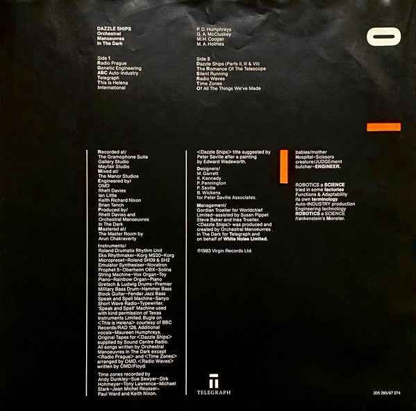 Orchestral Manoeuvres In The Dark - Dazzle Ships (LP) (Near Mint (NM or M-))