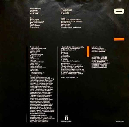 Orchestral Manoeuvres In The Dark - Dazzle Ships (LP) (Near Mint (NM or M-))