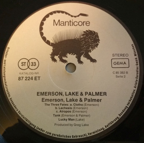 Emerson, Lake & Palmer : Emerson, Lake & Palmer (LP, Album, RE)