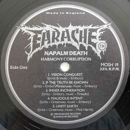 Napalm Death - Harmony Corruption (LP) (Near Mint (NM or M-))