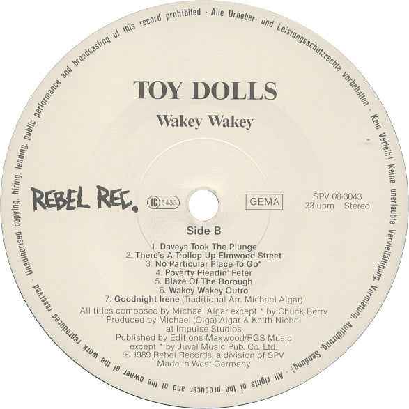 Toy Dolls - Wakey Wakey! (LP) (Near Mint (NM or M-))