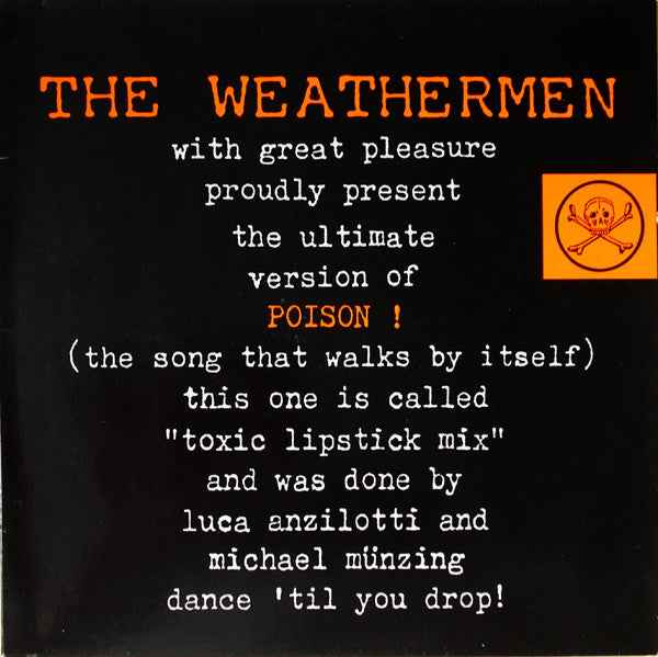 The Weathermen - Poison! (Toxic Lipstick Remixes) (12") (Near Mint (NM or M-))