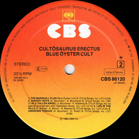 Blue Öyster Cult : Cultösaurus Erectus (LP, Album)