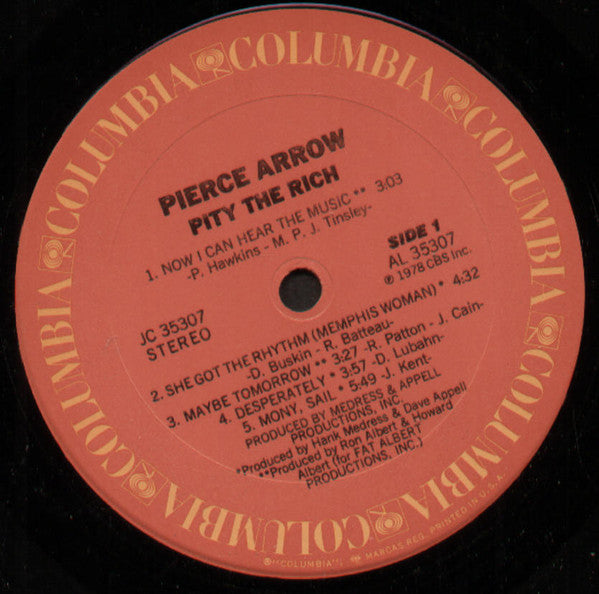 Pierce Arrow : Pity The Rich (LP, Album, Pit)