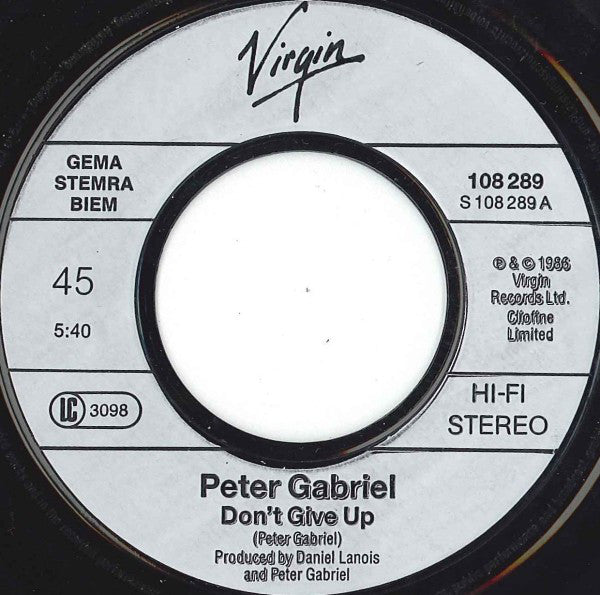 Peter Gabriel / Kate Bush : Don't Give Up (7", Single)
