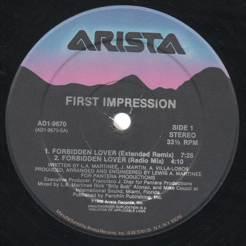 First Impression (3) : Forbidden Lover (12", Single)