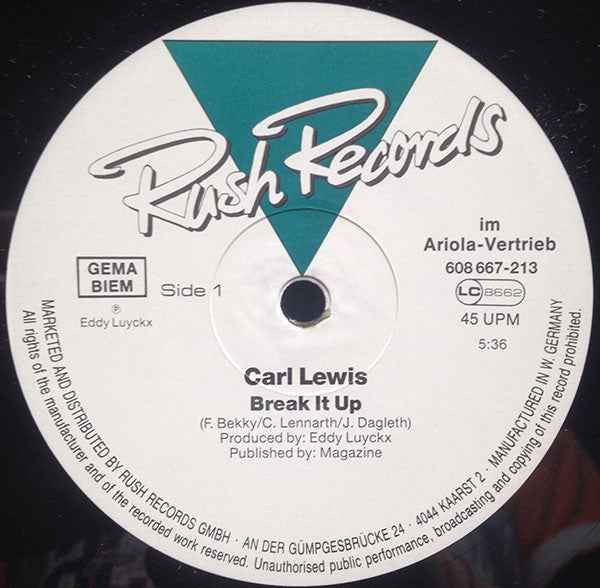 Carl Lewis - Break It Up (12") (Near Mint (NM or M-))