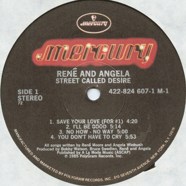 René & Angela : Street Called Desire (LP, Album, 72)