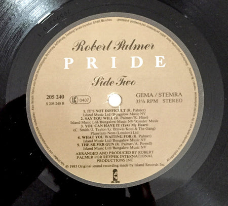 Robert Palmer : Pride (LP, Album)