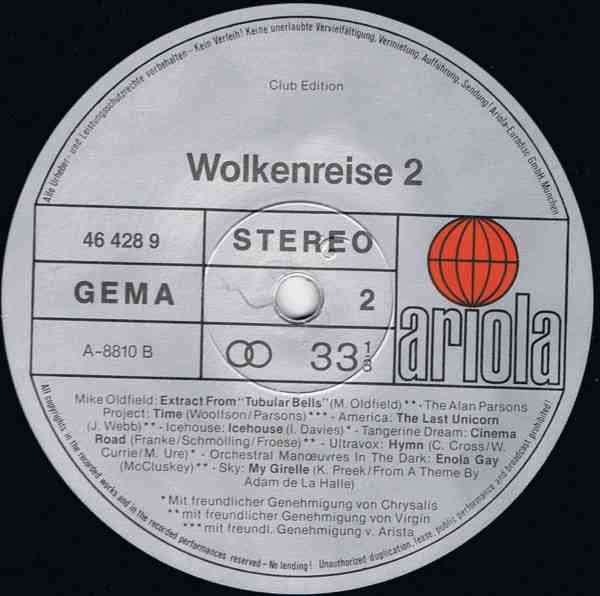Various : Wolkenreise 2 (Zwischen Traum Und Fantasie) (LP, Comp, Club)