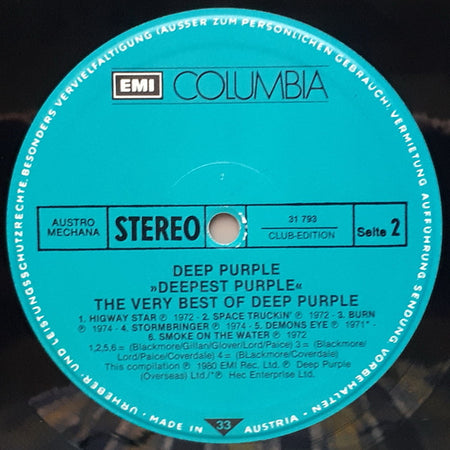 Deep Purple : Deepest Purple : The Very Best Of Deep Purple (LP, Comp, Club)
