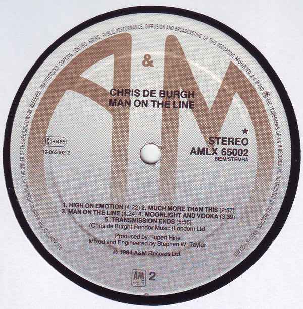 Chris de Burgh - Man On The Line (LP) (Near Mint (NM or M-))