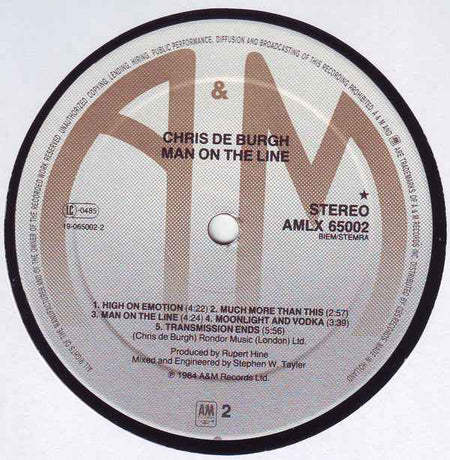Chris de Burgh - Man On The Line (LP) (Near Mint (NM or M-))