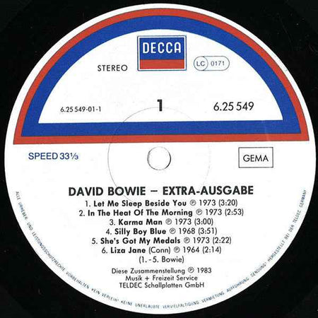 David Bowie - Extra-Ausgabe (LP) (Near Mint (NM or M-))