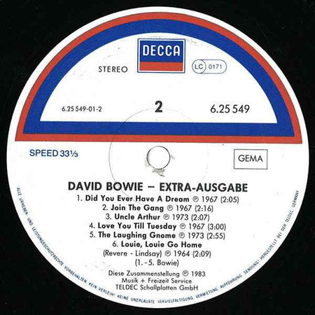 David Bowie - Extra-Ausgabe (LP) (Near Mint (NM or M-))