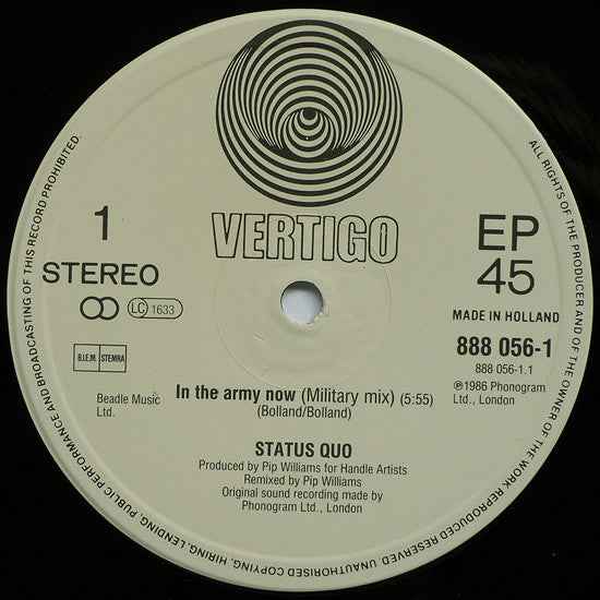 Status Quo - In The Army Now (12") (Very Good Plus (VG+))