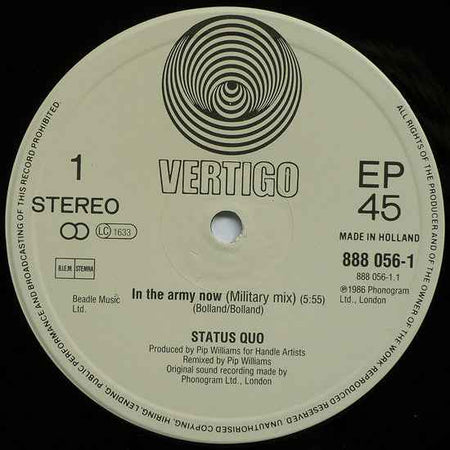 Status Quo - In The Army Now (12") (Very Good Plus (VG+))