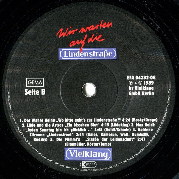 Various : Wir Warten Auf Die Lindenstraße (LP, Comp, Gat)