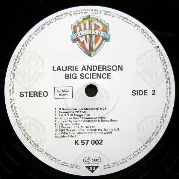 Laurie Anderson - Big Science (LP) (Near Mint (NM or M-))