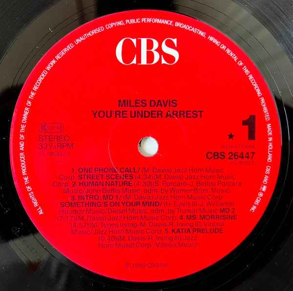 Miles Davis - You're Under Arrest (LP) (Near Mint (NM or M-))