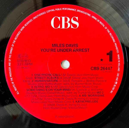 Miles Davis - You're Under Arrest (LP) (Near Mint (NM or M-))